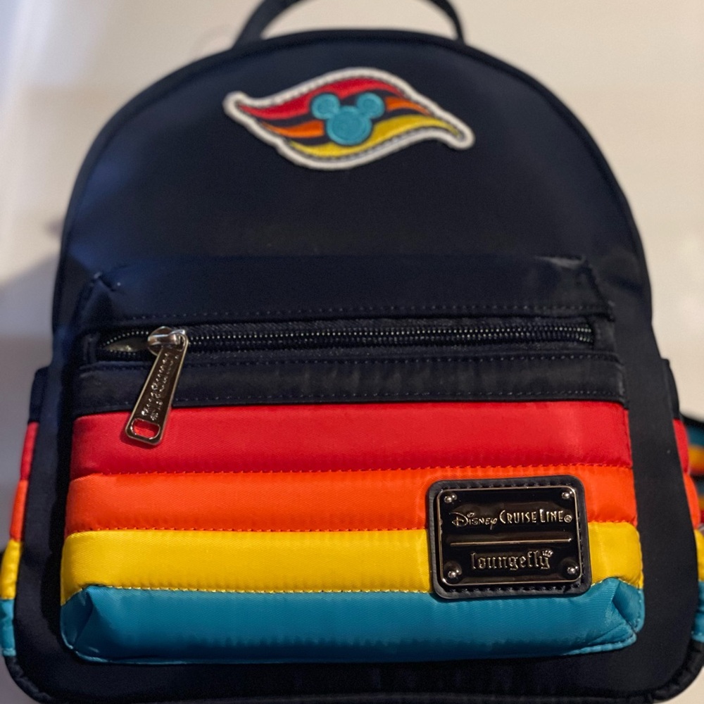 Exclusive Loungefly Disney Cruiseline Rainbow Canvas Backpack